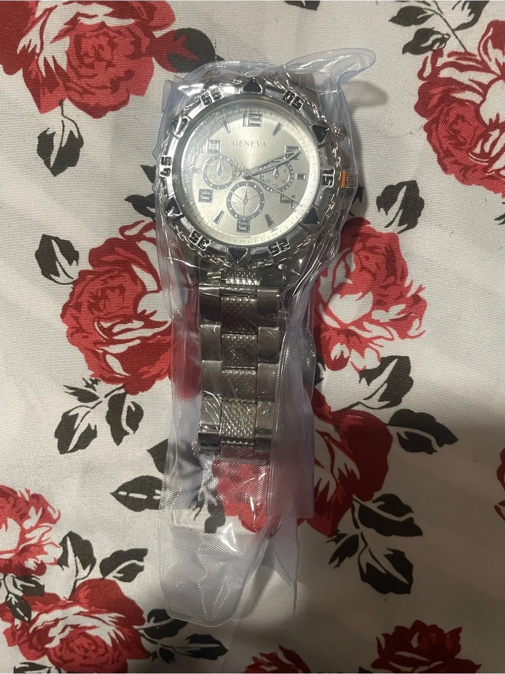 Men's Silver Stainless Steel Chronograph Watch - Unbranded